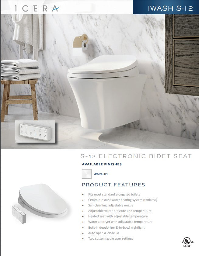 iWASH S-12 Electronic Bidet Seat