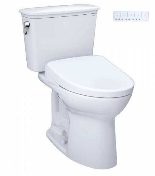 MW7864736CEFGA#01 - TOTO Drake® Transitional WASHLET®+ Two-Piece Elongated 1.28 GPF Universal Height TORNADO FLUSH® Toilet and S7A Contemporary Bidet Seat with Auto Flush, Cotton White